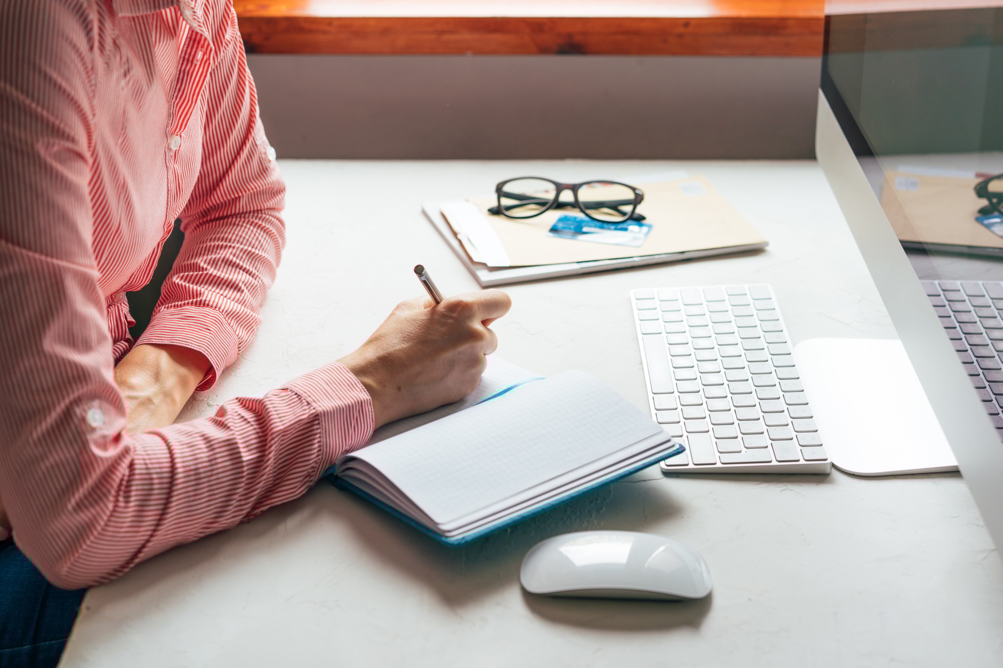 Work desk. Freelancer home office. Work from home. Entrepreneurship on the Internet.